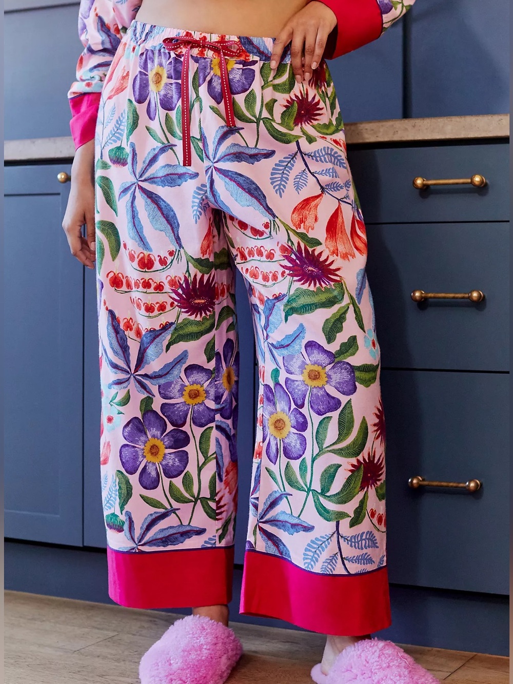 Rosa de Weerd for Anthropologie Floral Flannel Sleep Pants Size Small